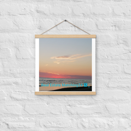 Sunset Sinari Poster with hangers with Real Estate Matching24 Logo