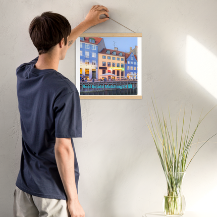 Nyhavn Poster with hangers with Real Estate Matching24 Logo