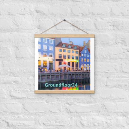 Nyhavn Poster with hangers with Groundfloor24 Logo