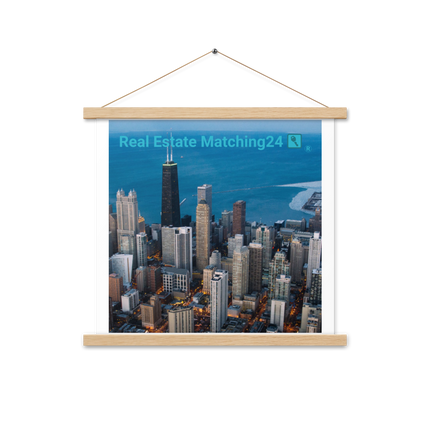 Beutiful Sinari Poster with hangers with Real Estate Matching24 Logo