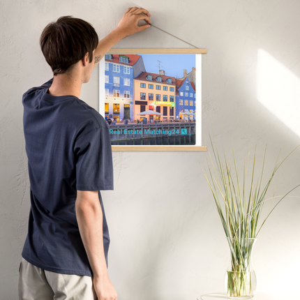 Nyhavn Poster with hangers with Real Estate Matching24 Logo