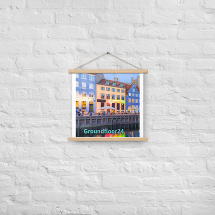 Nyhavn Poster with hangers with Groundfloor24 Logo
