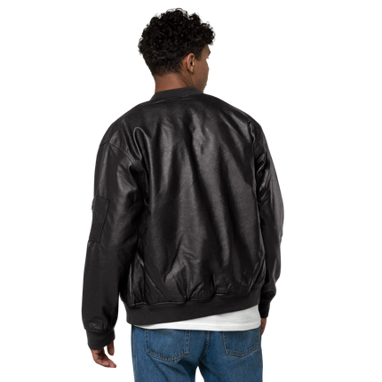 Leather Bomber Jacket with Real Estate Partner24 Logo