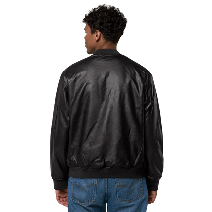 Leather Bomber Jacket with Real Estate Partner24 Logo