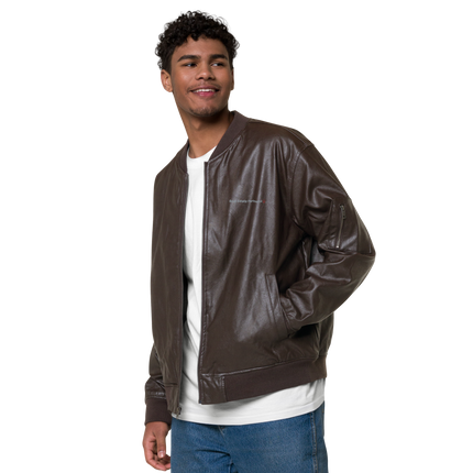 Leather Bomber Jacket with Real Estate Partner24 Logo