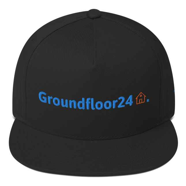 Italy Flat Bill Cap Groundfloor24 with 3 Logos.