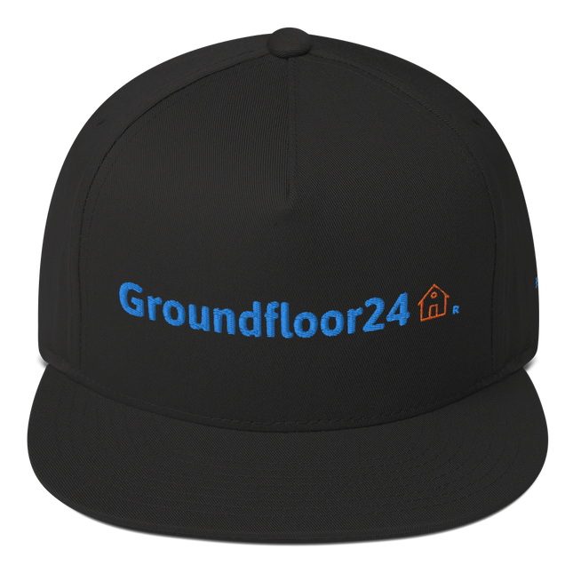 Spain Flat Bill Cap Groundfloor24 with 3 Logos.
