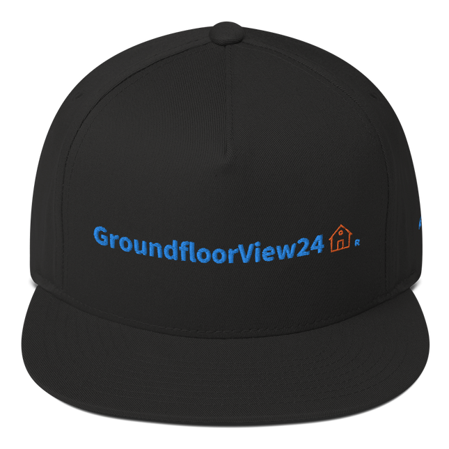 Albania Flat Bill Cap GroundfloorView24 with 3 Logos.