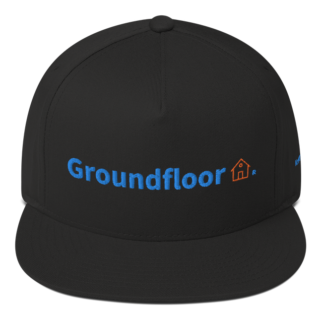 North Macedonia Flat Bill Cap Groundfloor with 3 Logos.