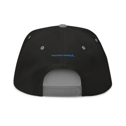 Hungary Flat Bill Cap Real Estate Matching with 3 Logos.