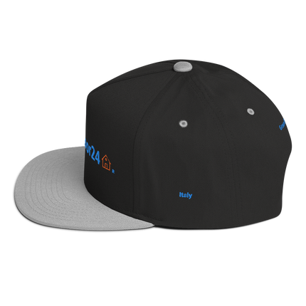 Italy Flat Bill Cap Groundfloor24 with 3 Logos.
