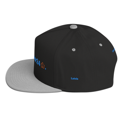 Latvia Flat Bill Cap Groundfloor24 with 3 Logos.