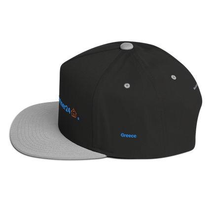 Greece Flat Bill Cap Real Estate Partner24 with 3 Logos.