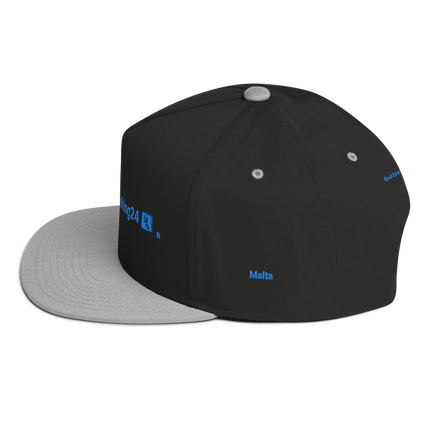 Malta Flat Bill Cap Real Estate Matching24 with 3 Logos.