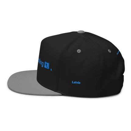 Latvia Flat Bill Cap Real Estate Matching with 3 Logos.