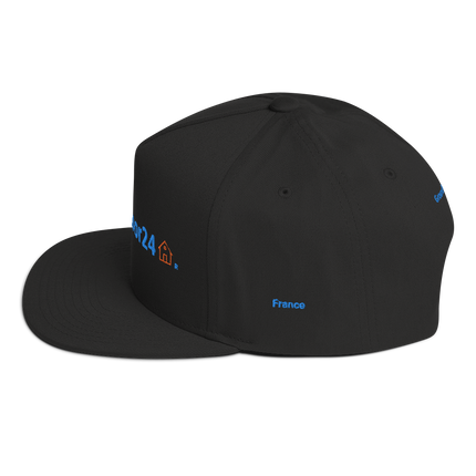 France Flat Bill Cap Groundfloor24 with 3 Logos.