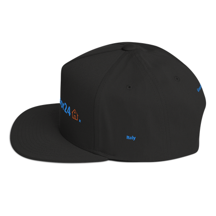 Italy Flat Bill Cap Groundfloor24 with 3 Logos.