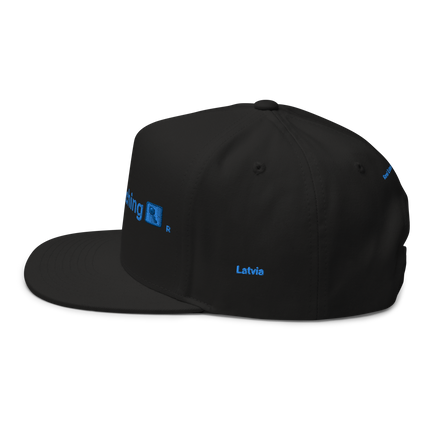Latvia Flat Bill Cap Real Estate Matching with 3 Logos.