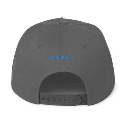 Belgium Flat Bill Cap Groundfloor with 3 Logos.
