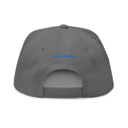 Malta Flat Bill Cap Real Estate Matching with 3 Logos.