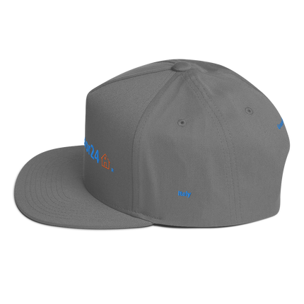 Italy Flat Bill Cap Groundfloor24 with 3 Logos.