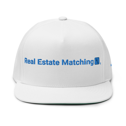Malta Flat Bill Cap Real Estate Matching with 3 Logos.