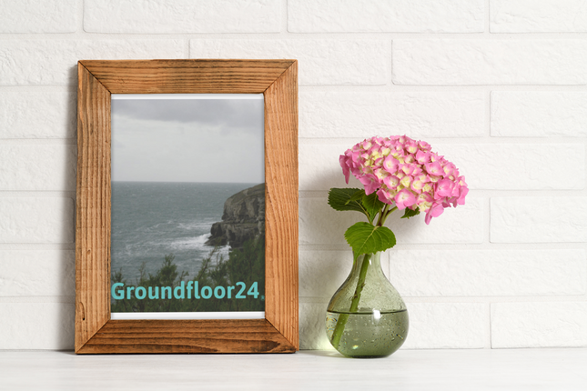 Seaside Serenity Framed canvas with Groundfloor24 without House Logo