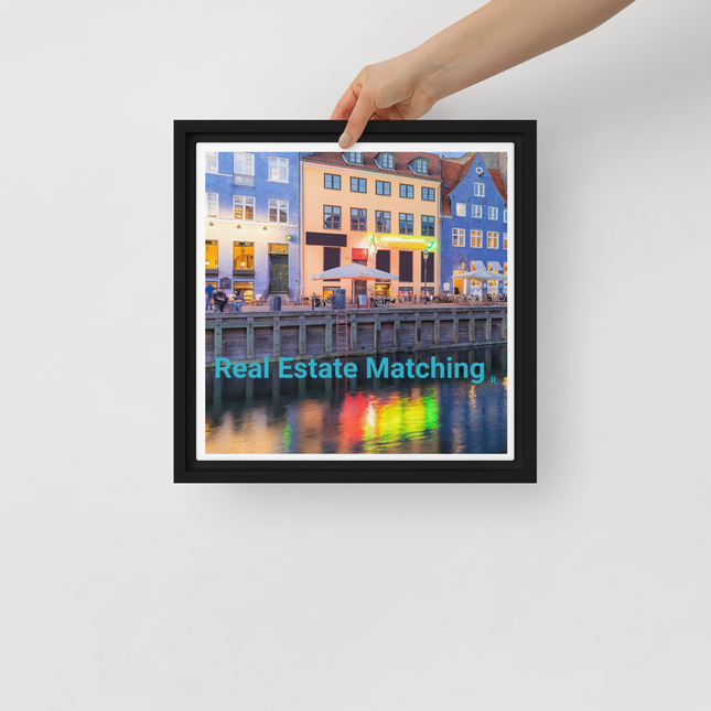 Nyhavn Framed canvas with Real Estate Matching Logo