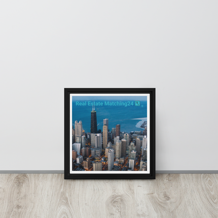 Beutiful Sinari Framed canvas with Real Estate Matching24 Logo