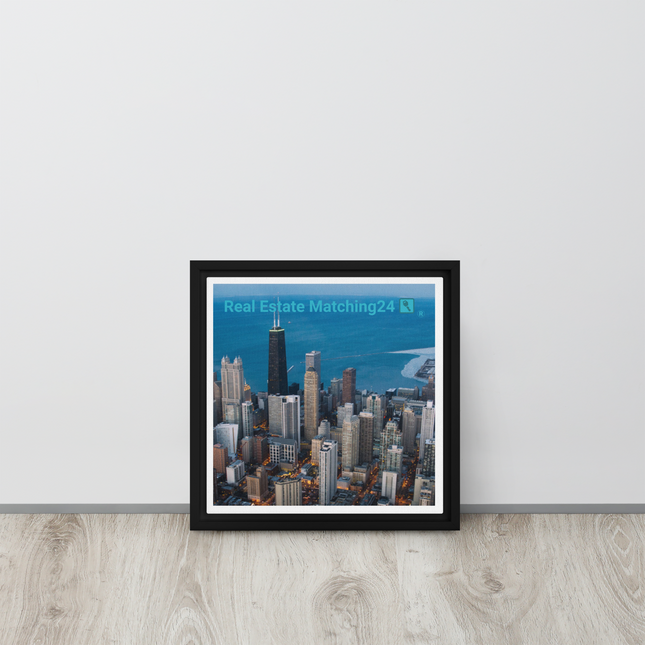 Beutiful Sinari Framed canvas with Real Estate Matching24 Logo