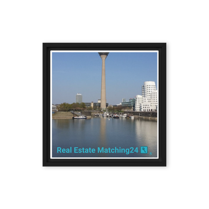 Lovely Sinari Framed canvas with Real Estate Matching24 Logo