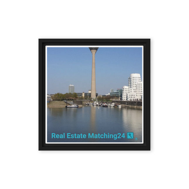 Lovely Sinari Framed canvas with Real Estate Matching24 Logo
