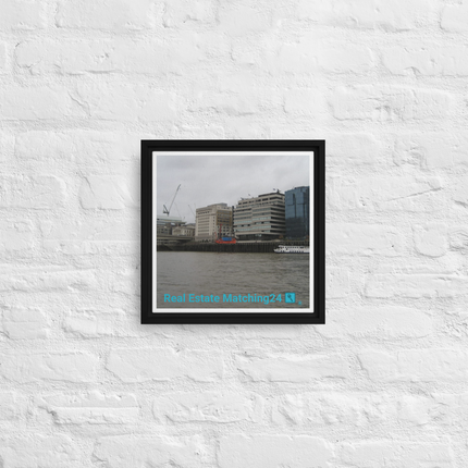 Beautiful Place Framed canvas with Real Estate Matching24 Logo