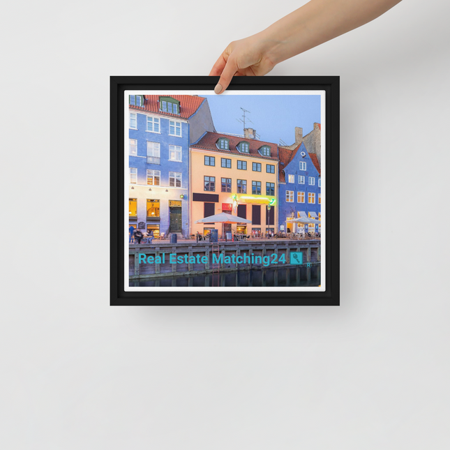 Nyhavn Framed canvas with Real Estate Matching24 Logo