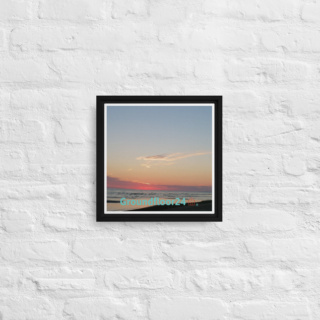 Sunset Sinari Framed canvas with Groundfloor24 Logo