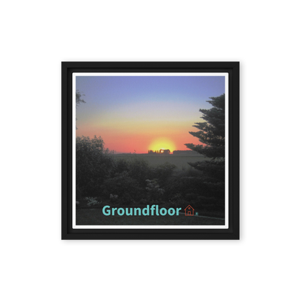 Beautiful Sunset Sinari Framed canvas with Groundfloor with House Logo