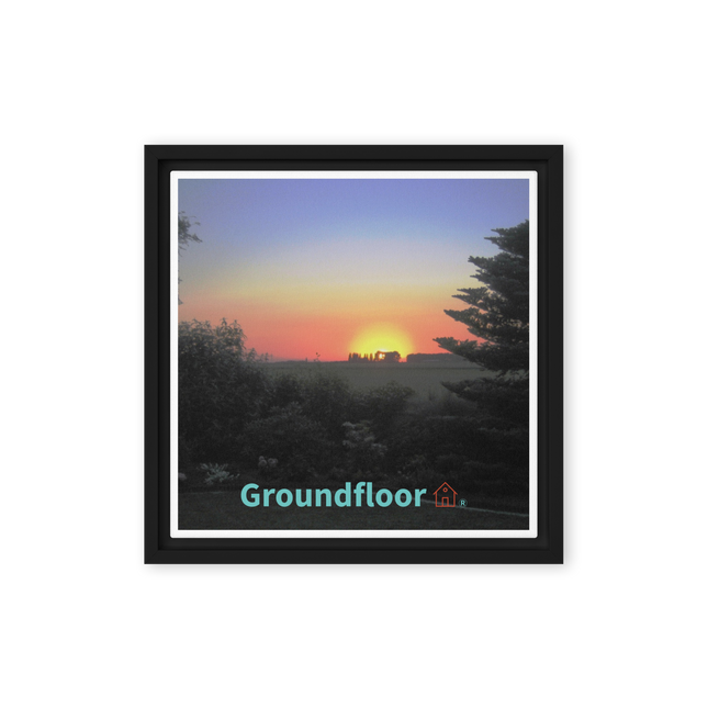Beautiful Sunset Sinari Framed canvas with Groundfloor with House Logo