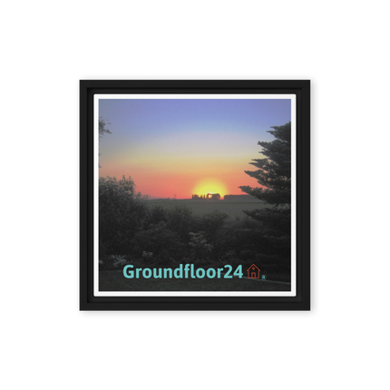 Beautiful Sunset Sinari Framed canvas with Groundfloor24 with House Logo