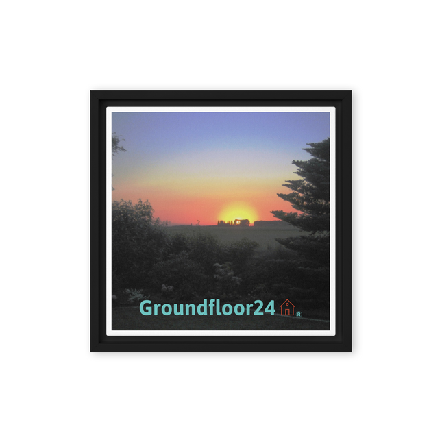 Beautiful Sunset Sinari Framed canvas with Groundfloor24 with House Logo