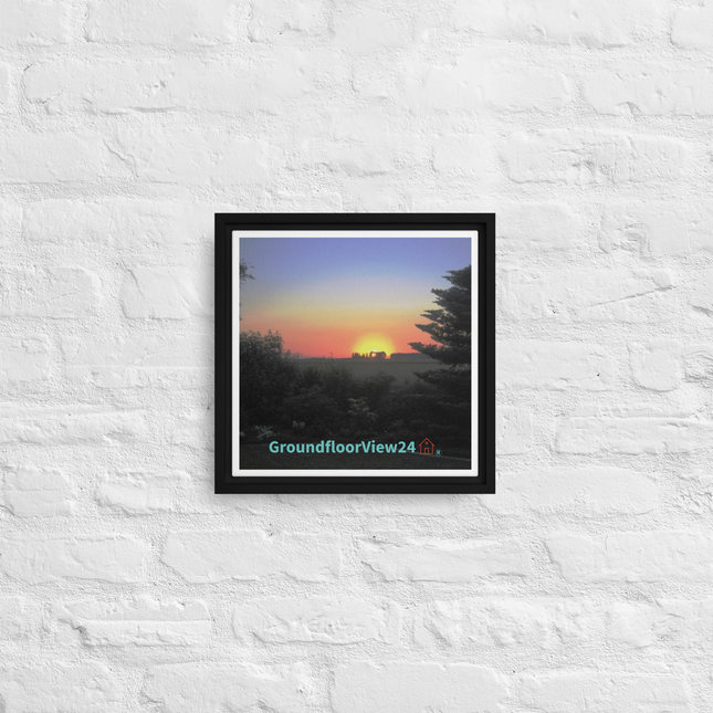 Beautiful Sunset Sinari Framed canvas with groundfloorview24 with House Logo