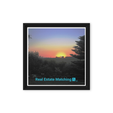 Beautiful Sunset Sinari Framed canvas with realestatematching with key Logo