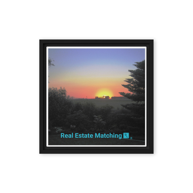 Beautiful Sunset Sinari Framed canvas with realestatematching with key Logo