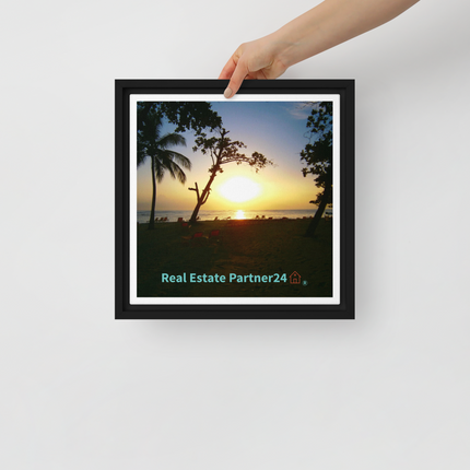 Beautiful Sea View Framed canvas with realestatepartner24 with house Logo