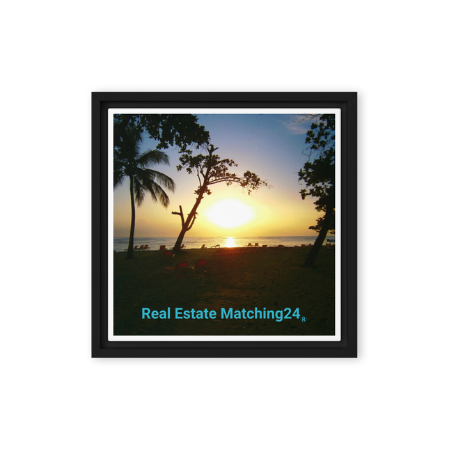 Beautiful Sea View Framed canvas with realestatematching24 without key Logo