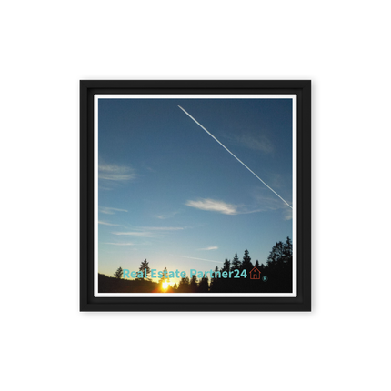 Attractive Sunset Sinari Framed canvas with realestatepartner24 with house Logo