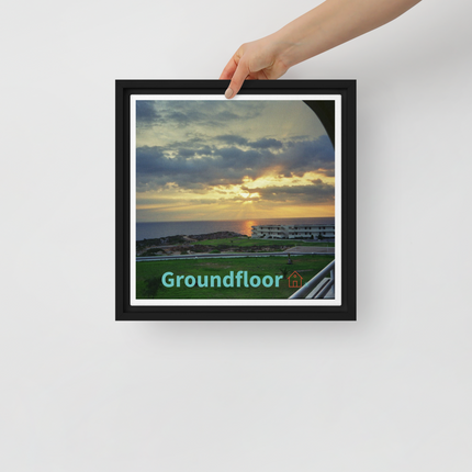 Natural View Framed canvas with Groundfloor with House Logo
