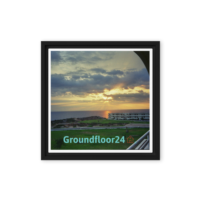 Natural View Framed canvas with Groundfloor24 with House Logo