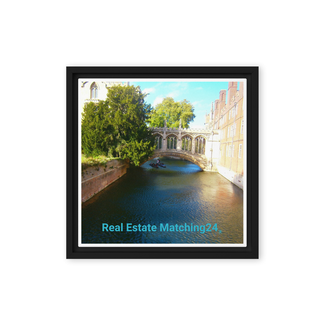 Beautiful Canel Framed canvas with realestatematching24 without key Logo