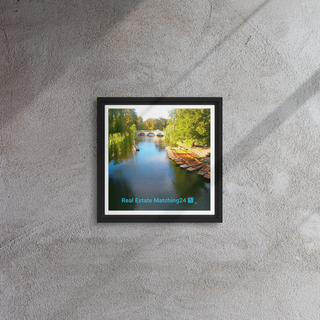 Beautiful Nature Framed canvas with realestatematching24 with key Logo
