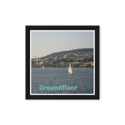 Beautiful River & Hills Sinari Framed canvas with Groundfloor with House Logo